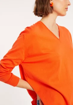Maison Montagut Pulls>Pull Ample Col V En Coton Bio - Meve