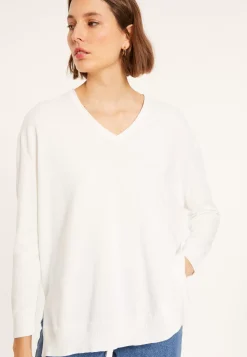 Maison Montagut Pulls>Pull Ample Col V En Coton Bio - Meve