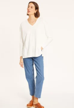 Maison Montagut Pulls>Pull Ample Col V En Coton Bio - Meve