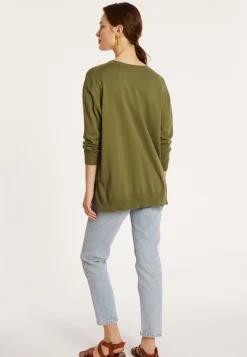 Maison Montagut Pulls>Pull Ample Col V En Coton Bio - Meve