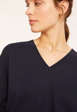 Maison Montagut Pulls>Pull Ample Col V En Coton Bio - Meve