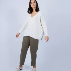 Maison Montagut Pulls>Pull Ample Col V En Laine Et Soie - Baba