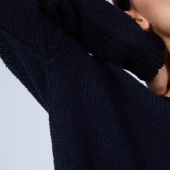 Maison Montagut Pulls>Pull Ample Col V En Laine Et Soie - Baba