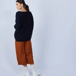 Maison Montagut Pulls>Pull Ample Col V En Laine Et Soie - Baba