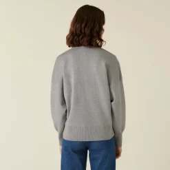Maison Montagut Pulls>Pull Ample Col V Finition Bords Cotes - Alderic