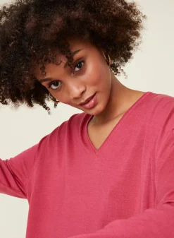 Maison Montagut Pulls>Pull Ample Col V Poches Merinos - Albertine