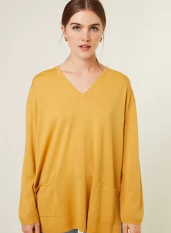 Maison Montagut Pulls>Pull Ample Col V Poches Merinos - Albertine