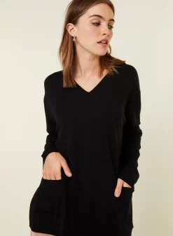 Maison Montagut Pulls>Pull Ample Col V Poches Merinos - Albertine