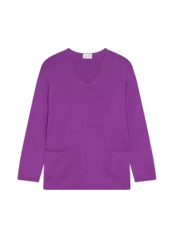 Maison Montagut Pulls>Pull Ample Col V Poches Merinos - Albertine