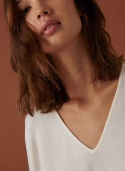 Maison Montagut Pulls>Pull Ample Col V Poches Merinos - Albertine