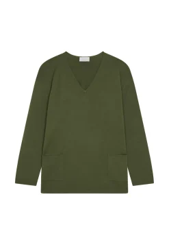 Maison Montagut Pulls>Pull Ample Col V Poches Merinos - Albertine
