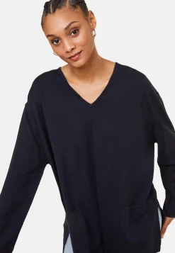 Maison Montagut Pulls>Pull Ample Col V Poches Merinos - Albertine