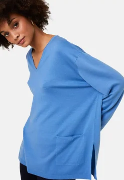 Maison Montagut Pulls>Pull Ample Col V Poches Merinos - Albertine