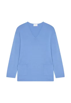 Maison Montagut Pulls>Pull Ample Col V Poches Merinos - Albertine