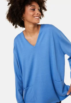 Maison Montagut Pulls>Pull Ample Col V Poches Merinos - Albertine