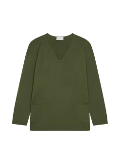 Maison Montagut Pulls>Pull Ample Col V Poches Merinos - Albertine