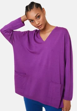 Maison Montagut Pulls>Pull Ample Col V Poches Merinos - Albertine