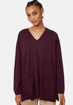 Maison Montagut Pulls>Pull Ample Col V Poches Merinos - Albertine