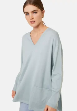 Maison Montagut Pulls>Pull Ample Col V Poches Merinos - Albertine