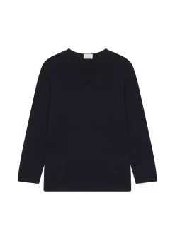 Maison Montagut Pulls>Pull Ample Col V Poches Merinos - Albertine