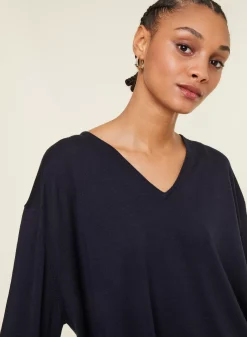 Maison Montagut Pulls>Pull Ample Col V Poches Merinos - Albertine