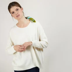Maison Montagut Pulls>Pull Ample En Cachemire Boutons Epaule - Brook