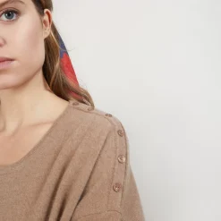 Maison Montagut Pulls>Pull Ample En Cachemire Boutons Epaule - Brook