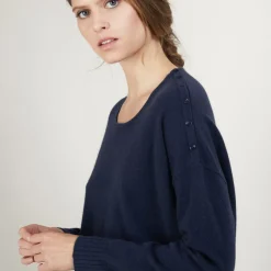 Maison Montagut Pulls>Pull Ample En Cachemire Boutons Epaule - Brook