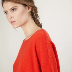 Maison Montagut Pulls>Pull Ample En Cachemire Boutons Epaule - Brook