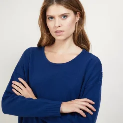 Maison Montagut Pulls>Pull Ample En Cachemire Boutons Epaule - Brook