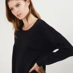 Maison Montagut Pulls>Pull Ample En Cachemire Boutons Epaule - Brook