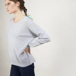 Maison Montagut Pulls>Pull Ample En Cachemire Boutons Epaule - Brook