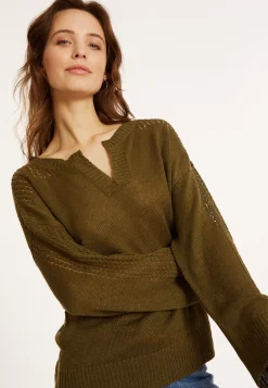 Maison Montagut Pulls>Pull Ample En Lin Manches Ajourees - Molene