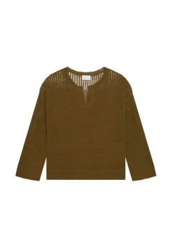 Maison Montagut Pulls>Pull Ample En Lin Manches Ajourees - Molene