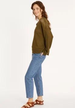 Maison Montagut Pulls>Pull Ample En Lin Manches Ajourees - Molene