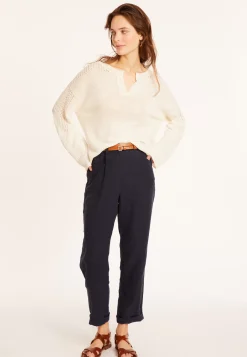 Maison Montagut Pulls>Pull Ample En Lin Manches Ajourees - Molene