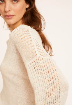Maison Montagut Pulls>Pull Ample En Lin Manches Ajourees - Molene