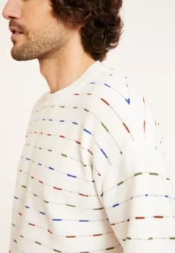 Maison Montagut Pulls>Pull A Rayures En Coton Bio - Danillo Blanc