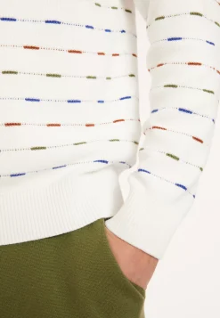 Maison Montagut Pulls>Pull A Rayures En Coton Bio - Danillo Blanc