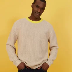 Maison Montagut Pulls>Pull Bicolore En Gros Coton Bio - Pacome