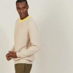 Maison Montagut Pulls>Pull Bicolore En Gros Coton Bio - Pacome