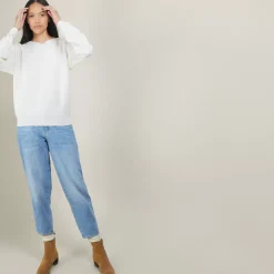 Maison Montagut Pulls>Pull Col Bateau En Coton Cachemire - Felice