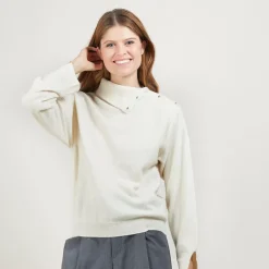 Maison Montagut Pulls>Pull Col Boutonne En Cachemire - Gretel Bis