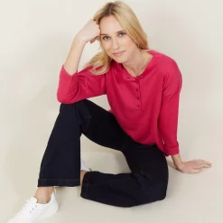 Maison Montagut Pulls>Pull Col Boutonne En Lin Cachemire - Naza
