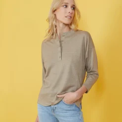 Maison Montagut Pulls>Pull Col Boutonne En Lin Cachemire - Naza