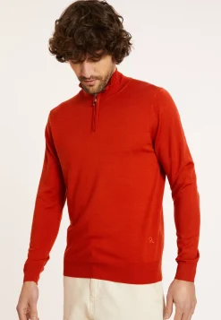 Maison Montagut Pulls>Pull Col Camionneur Avec Logo En Laine Merinos - Ryan