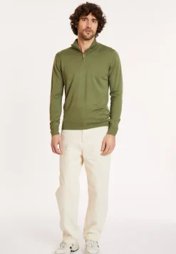 Maison Montagut Pulls>Pull Col Camionneur Avec Logo En Laine Merinos - Ryan