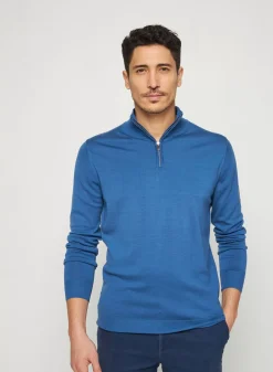 Maison Montagut Pulls>Pull Col Camionneur Avec Logo En Laine Merinos - Ryan