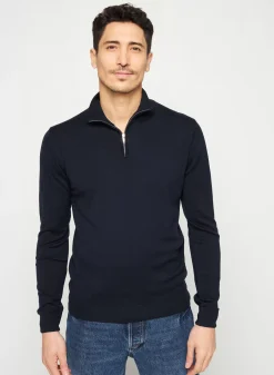 Maison Montagut Pulls>Pull Col Camionneur Avec Logo En Laine Merinos - Ryan