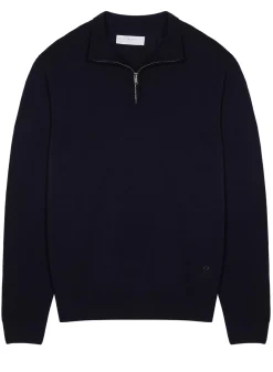 Maison Montagut Pulls>Pull Col Camionneur Avec Logo En Laine Merinos - Ryan